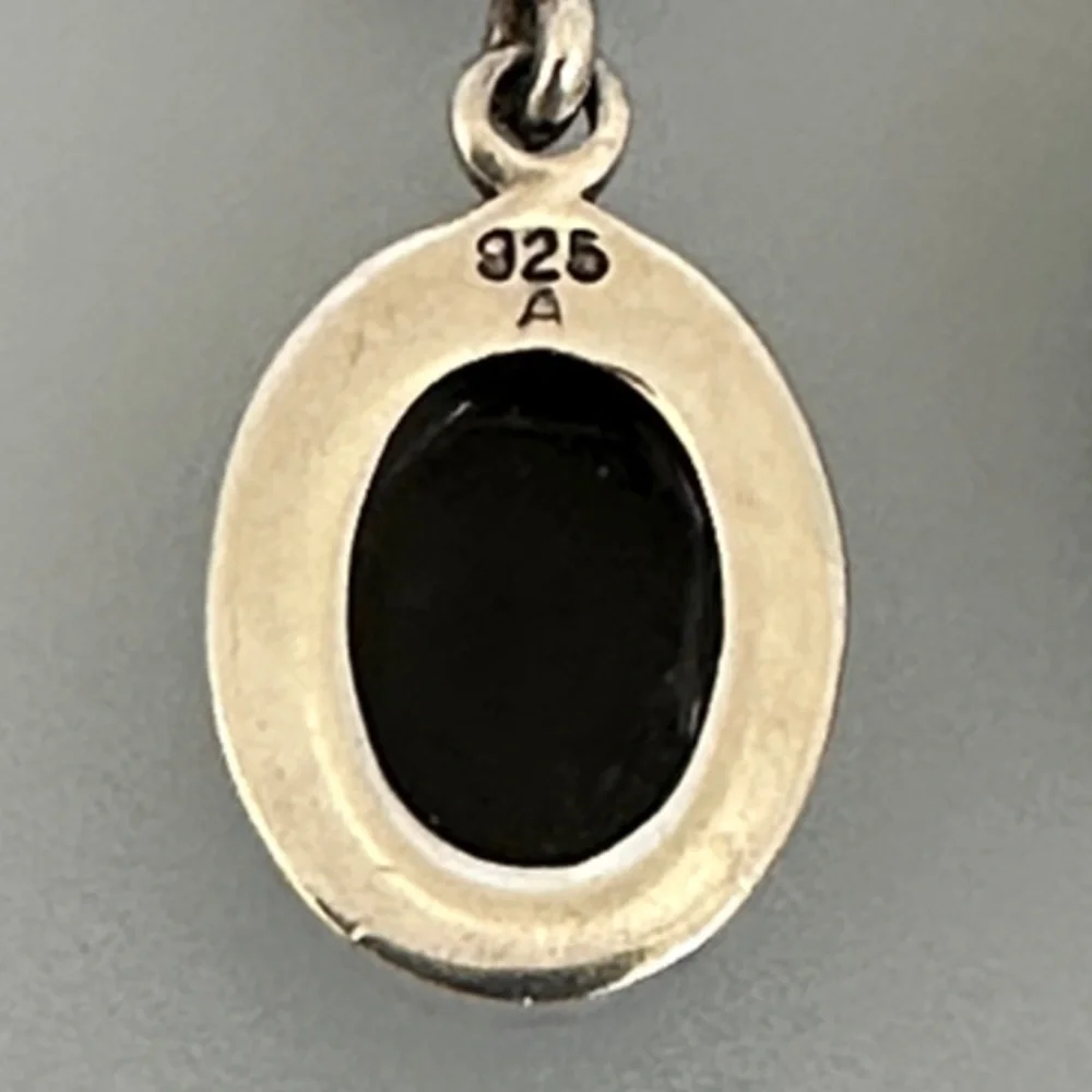925 Sterling Silver Onyx Dangle Earrings